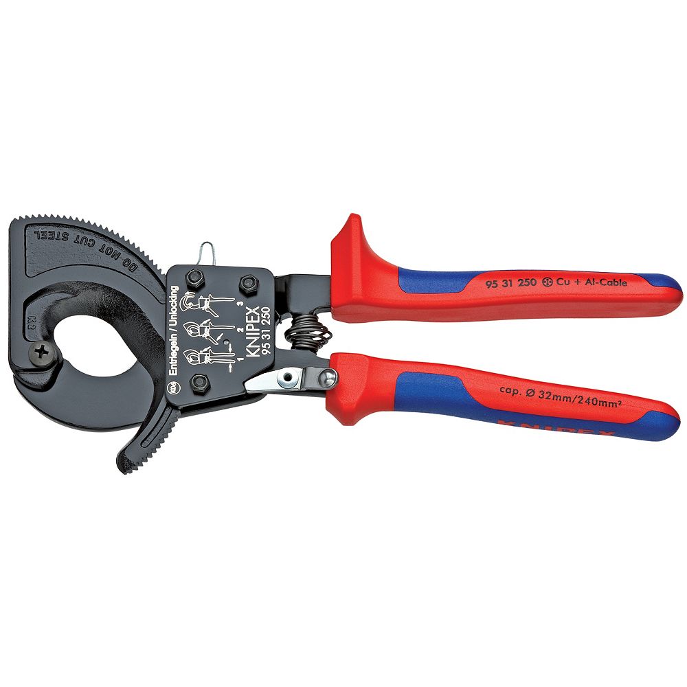 Knipex 10 inch Ratcheting Cable Cutters with Comfort Grip The Home
