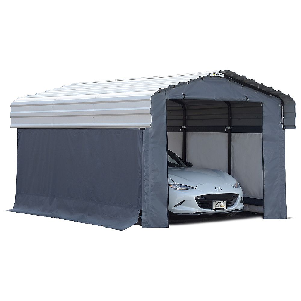 Arrow Enclosure Kit for 10 x 15 ft. Carport Grey | The ...