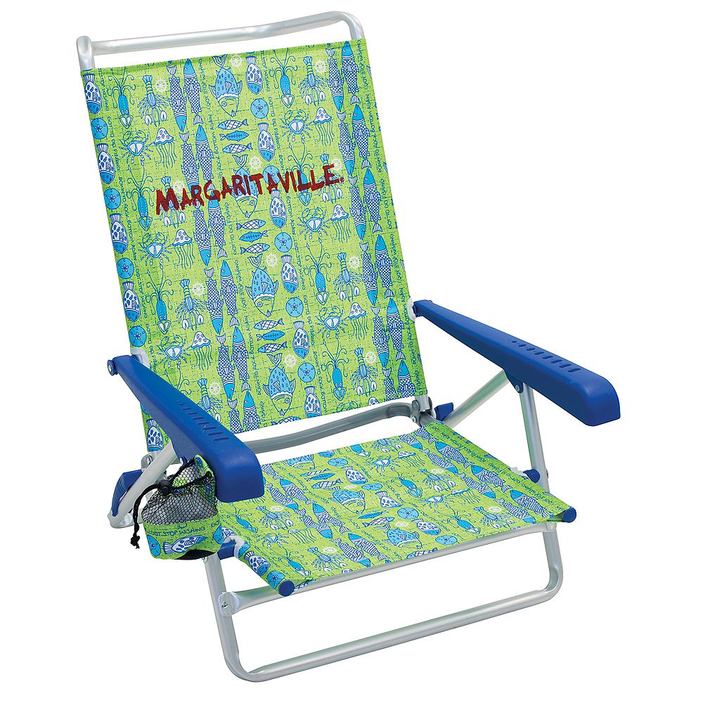 Margaritaville 5 Position Beach Chair Green Fish The Home Depot Canada