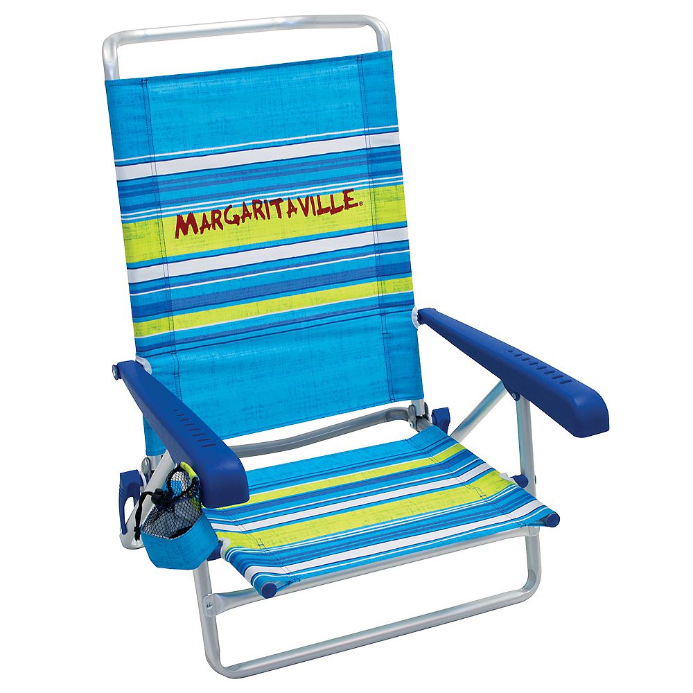 Margaritaville 5 Position Beach Chair Blue Stripe The Home