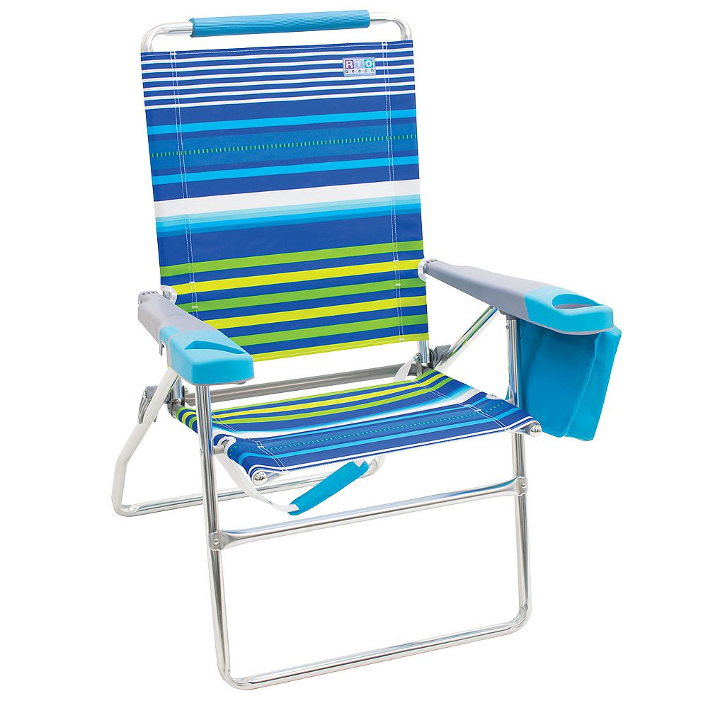 RIO Brands RIO Beach 4-Position 17 inch Tall Beach Chair - Stripe | The