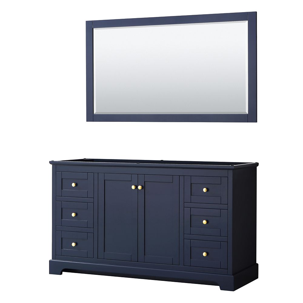 Wyndham Collection Avery 60 Inch Single Bathroom Vanity In Dark Blue