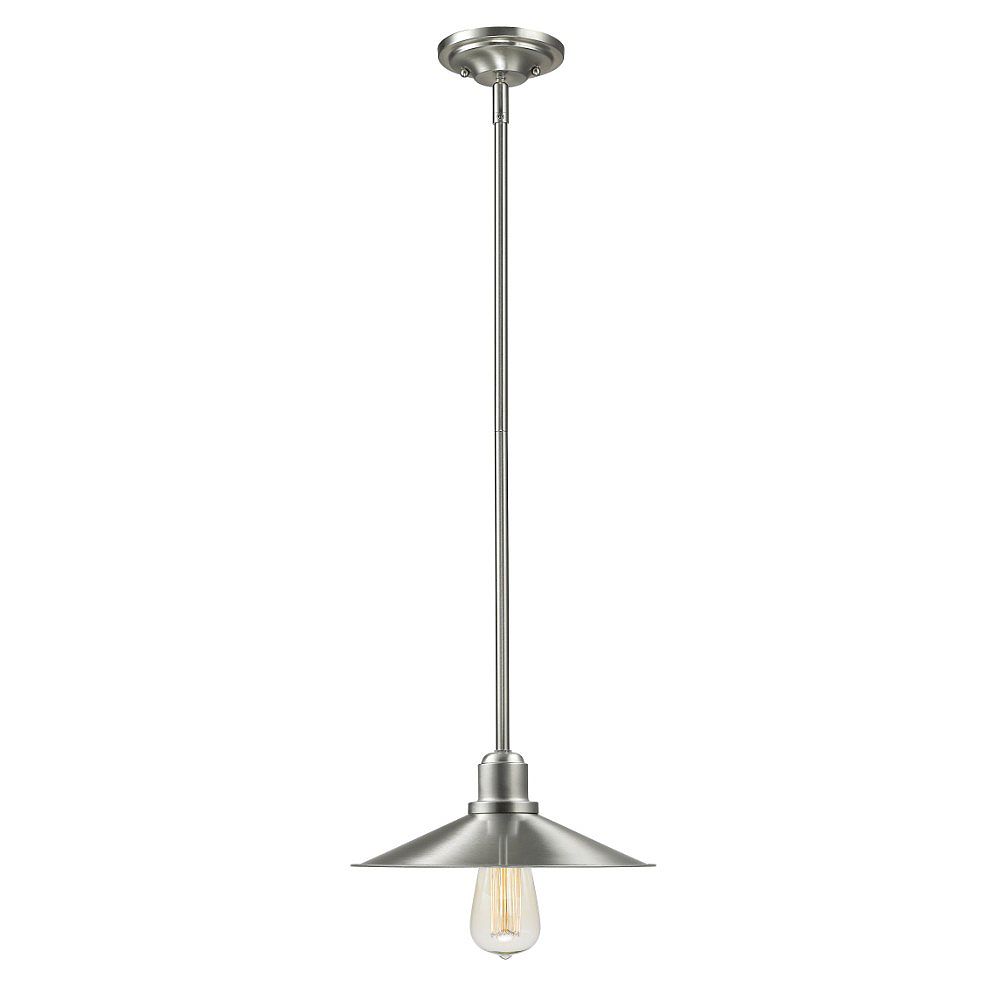 Filament Design 1 Light Brushed Nickel Mini Pendant With Brushed Nickel Steel Shade 10 5