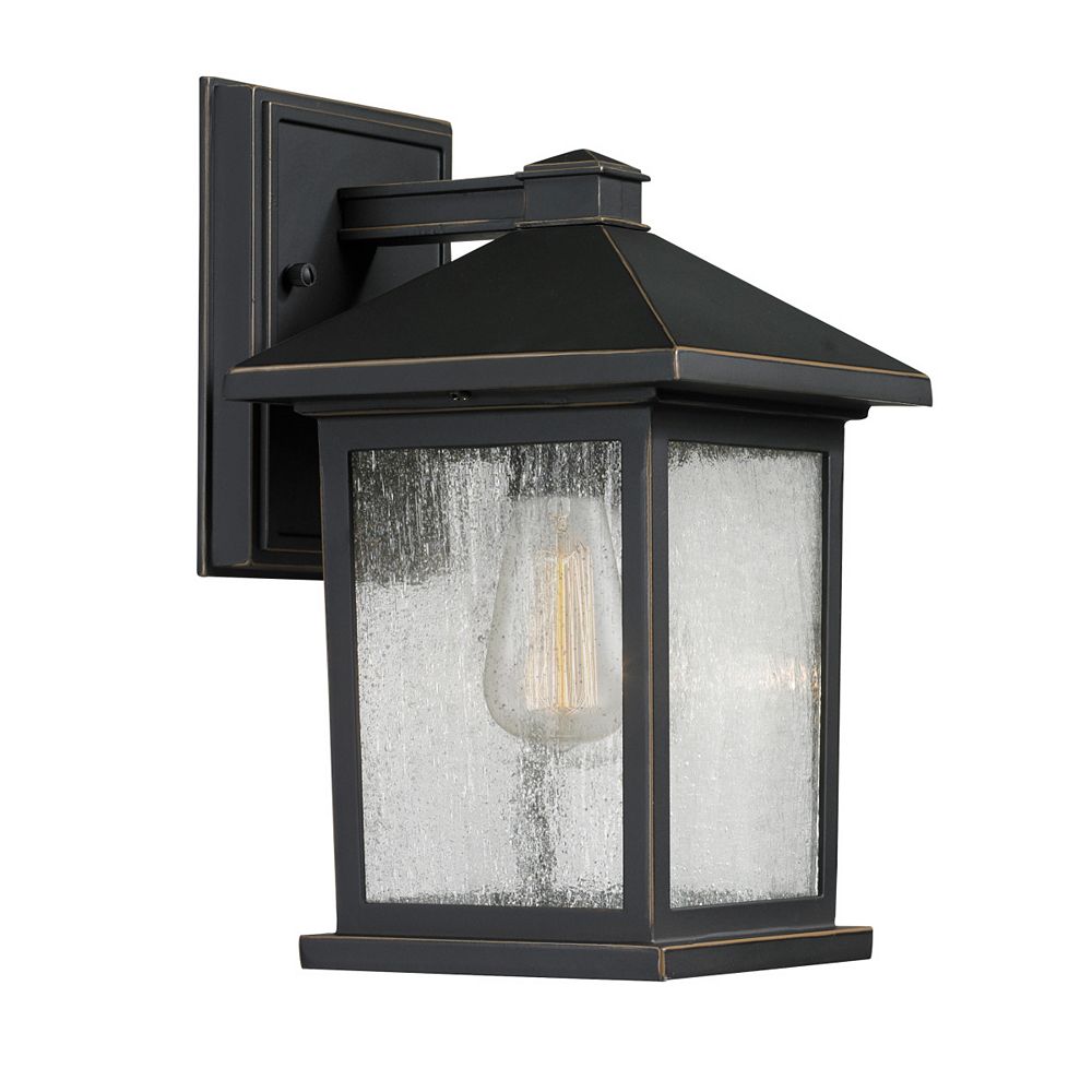 Filament Design 1 Light Oil Rubbed Bronze Outdoor Wall Sconce With Clear Seedy Glass 71 1966