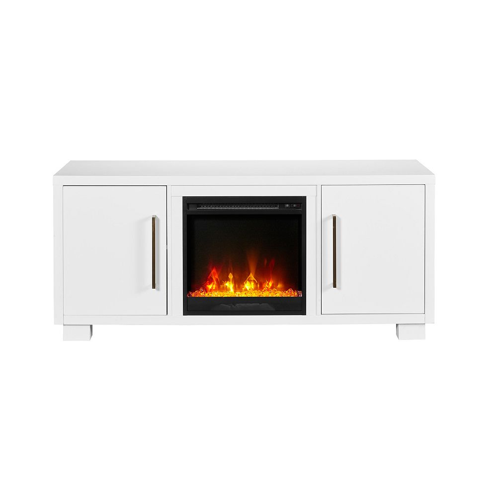 Dimplex Shelby Tv Stand Electric Fireplace By C3 White The Home Depot Canada