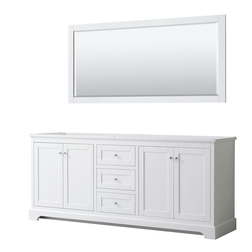 Wyndham Collection Avery 80 Inch Double Bathroom Vanity In White No Countertop No Sinks The Home Depot Canada