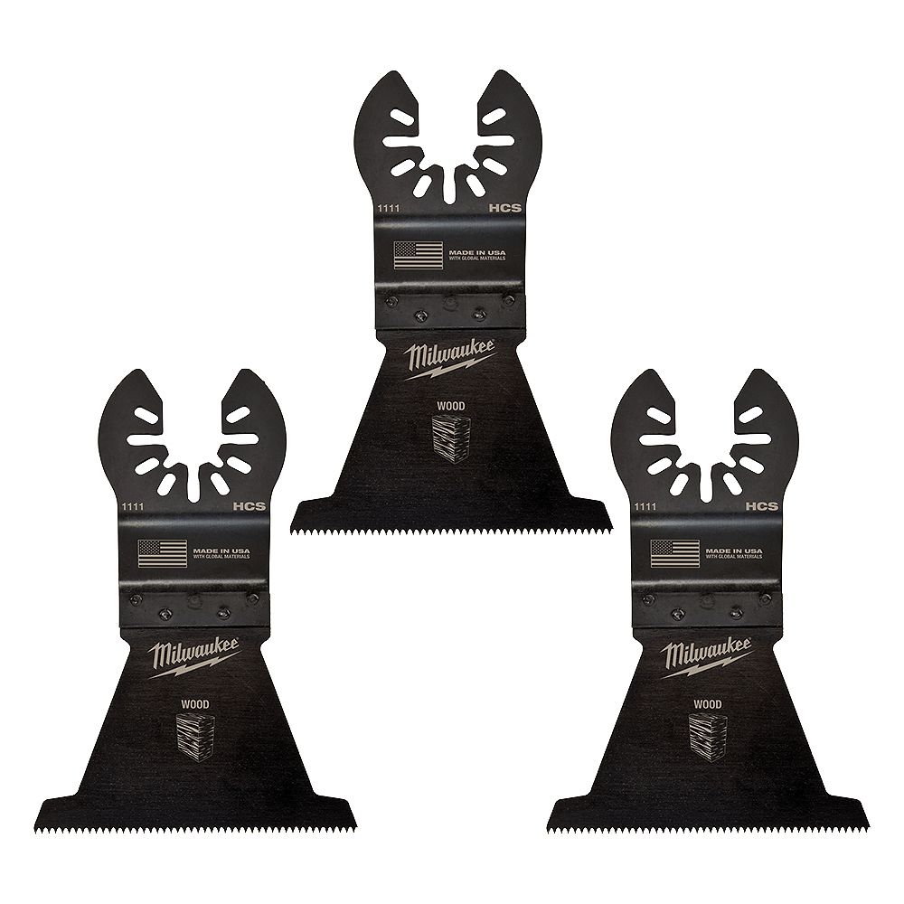 Milwaukee Tool 21/2inch Wood Cutting High Carbon Steel Oscillating Multi Tool Blade (3 P