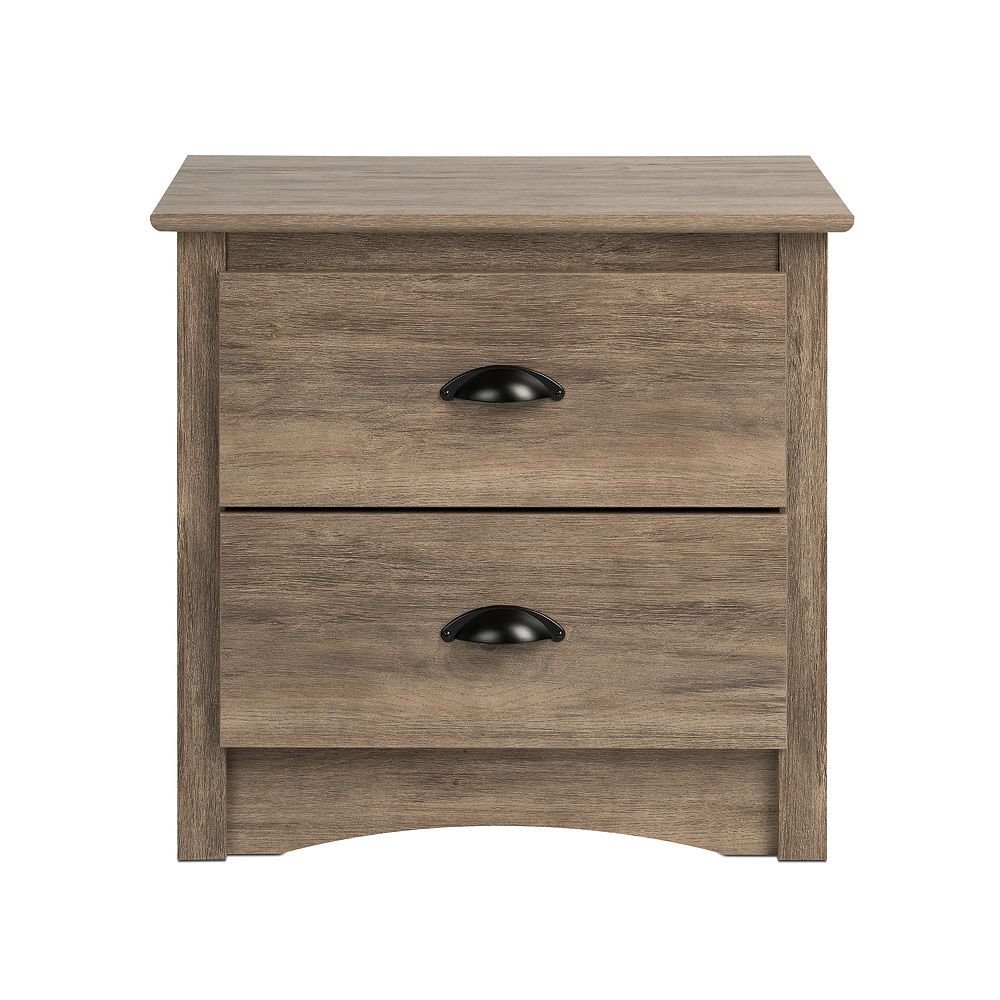 Prepac Salt Spring 2 Drawer Night Stand Drifted Gray The Home Depot Canada