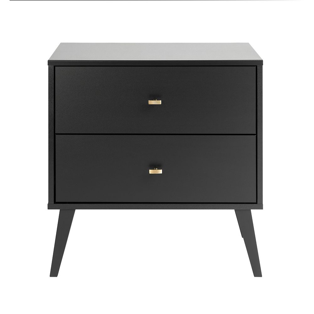 Prepac Milo 2 Drawer Nightstand Black The Home Depot Canada