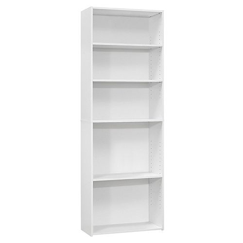 Bookcase - 72 Inch H / White With 5 Shelves