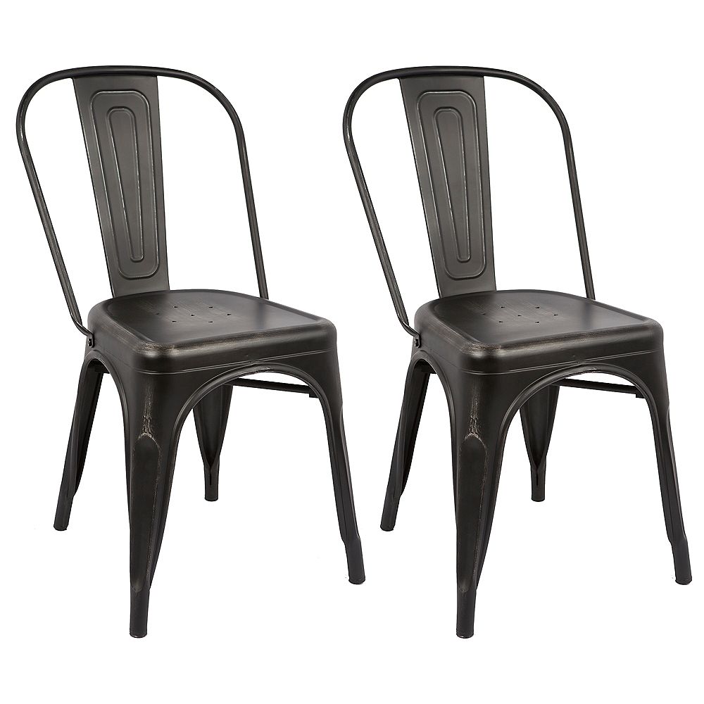 Bronte Living Industrial Metal Dining Chair with High Backrest