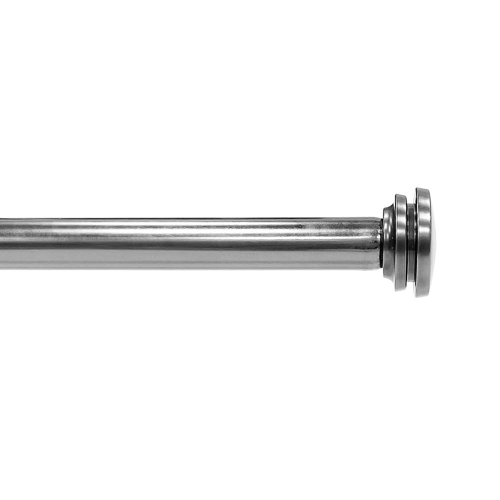 Stylewell 48 84 Inch Telescoping 5 8 Inch Dia Curtain Rod Kit In Brushed Nickel With Mo The Home Depot Canada