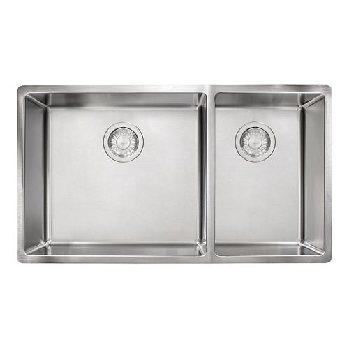 Franke Cube Undermount 18 Gauge Stainless Steel 31.5 inch 60/40 Double Bowl Kitchen Sink