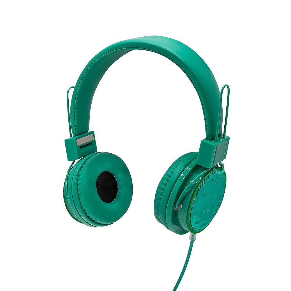 Limited Too Shining Sequin Wired Headphones, Green The Home Depot Canada