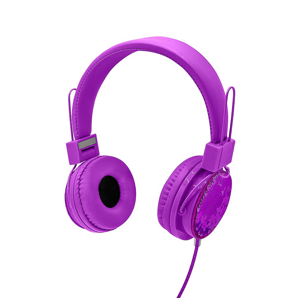 Limited Too Shining Sequin Wired Headphones, Purple | The Home Depot Canada