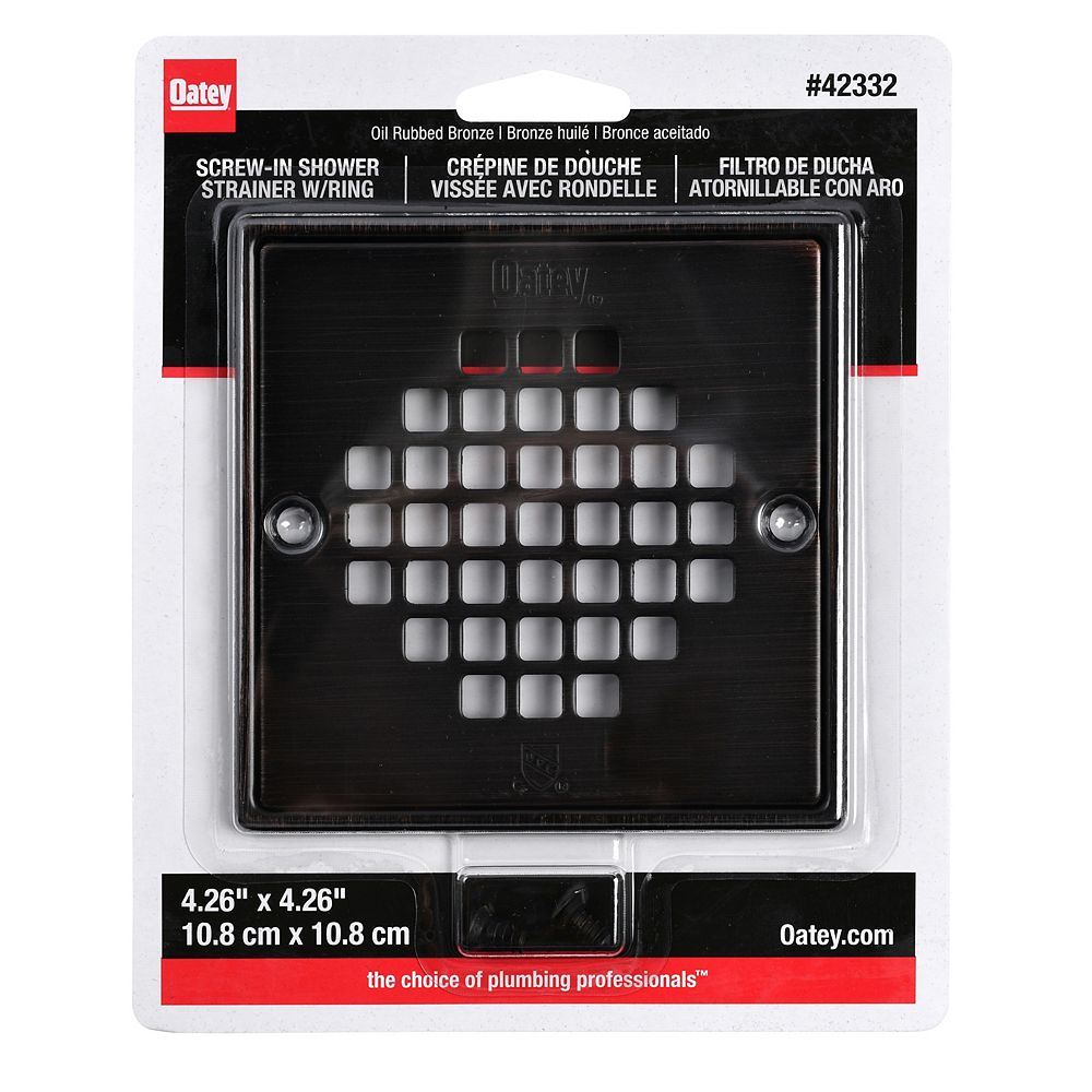 Oatey Square Screw In Shower Strainer W/Ring Oil Rubbed Bronze The