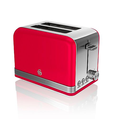 Swan Retro 2 Slice Toaster, Red