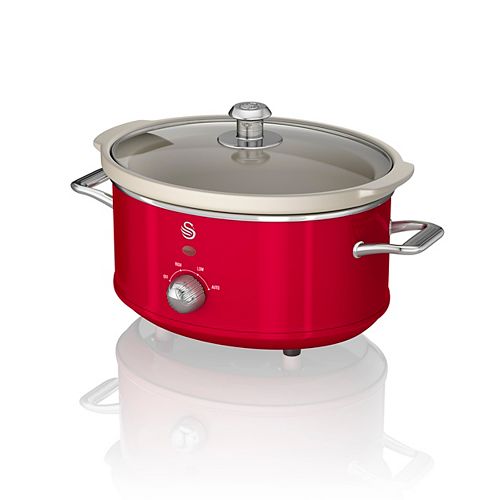 Swan Retro Slow Cooker 3.5 L, Red