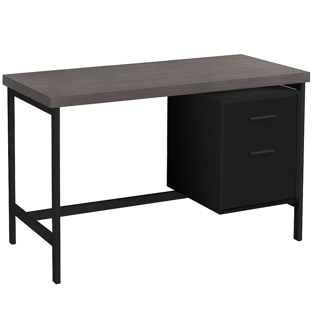 Monarch Specialties Bureau 48 L Noir Dessus Gris Metal Noir Home Depot Canada