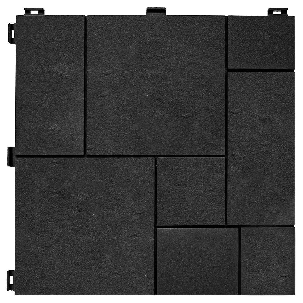 12 Inch Mosaic Rubber Deck Tile Slate, Deck Flooring Home Depot