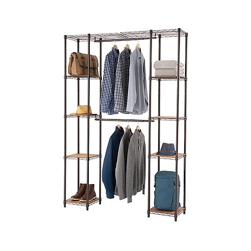 14 inch D x 78 inch W x 84 inch H Dark Bronze Expandable Wire Closet System Organizer