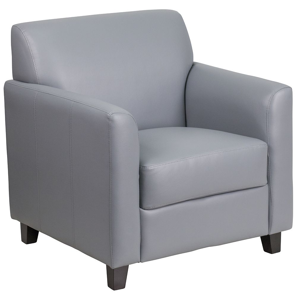 Flash Furniture HERCULES Diplomat Series Gray Leather Chair The Home Depot Canada