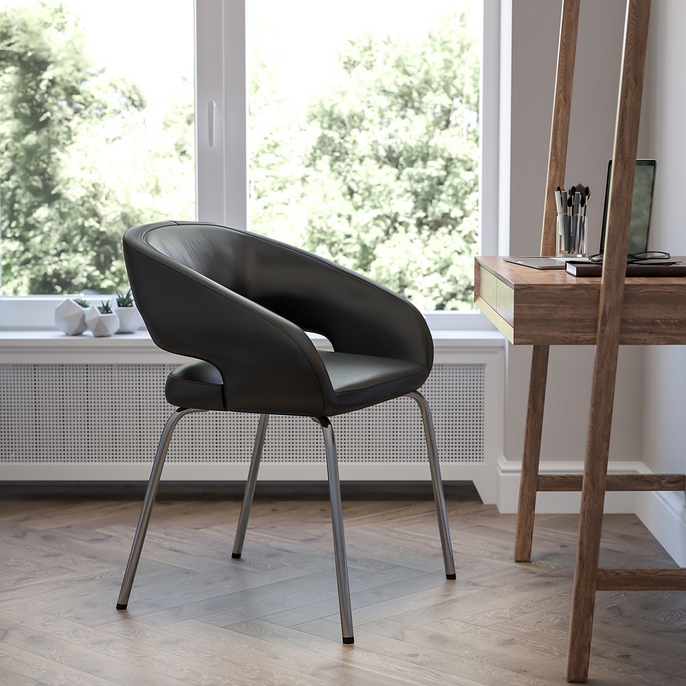 Flash Furniture Fusion Series, Contemporary Black Leather Chairs