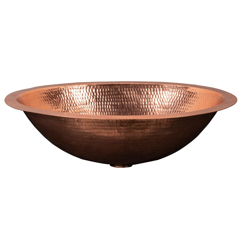 Premier Copper Products Dual Mount Oval Copper 19 Inch 0 Hole Bathroom   P 1001495552 