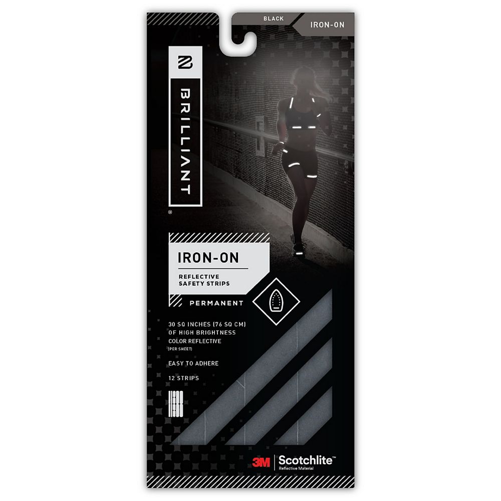 Brilliant Reflective Strips Iron On Black 12 Strips The Home Depot Canada