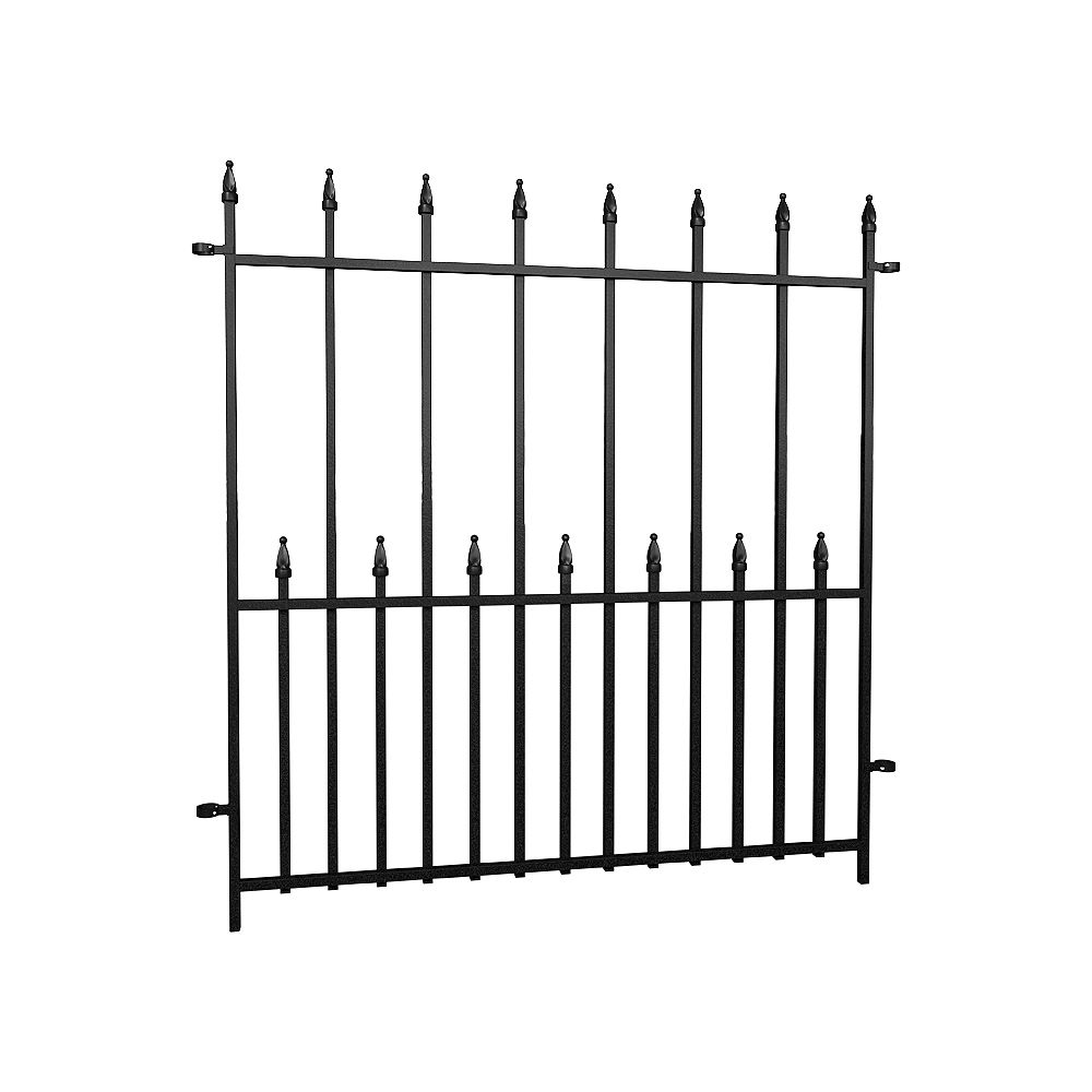 Peak Products Dig Free Fencing Victoria 34 1 4 Inch W X 3 Ft H Steel Fence Panel In Bla The Home Depot Canada Peak Products Dig Free Fencing Victoria 34 1 4 Inch W X 3 Ft H Steel Fence Panel In Bla The Home Depot Canada