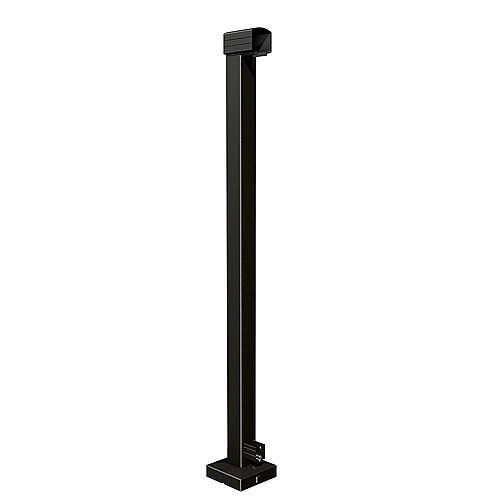 42-inch H Aluminum Deck Railing End Post in Matte Black