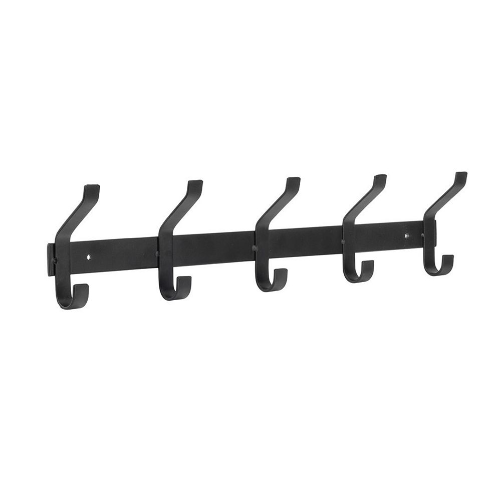 Nystrom 13 3/4-inch (350 mm) Classic 5-Hook Rack, Matte Black | The ...