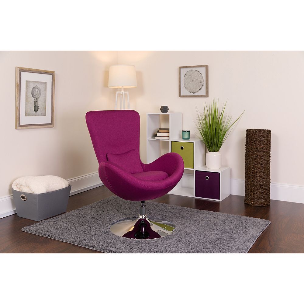 Flash Furniture Egg Series Magenta Fabric Side Reception ...