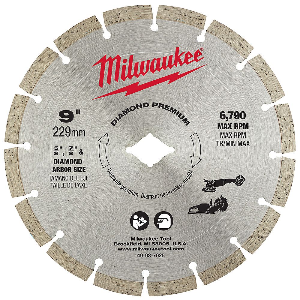 Milwaukee Tool 9inch Diamond Premium Segmented Blade (1Pack) The