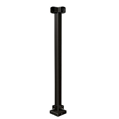 Peak Railblazers 42-inch H Aluminum Deck Railing Corner Post in Matte Black