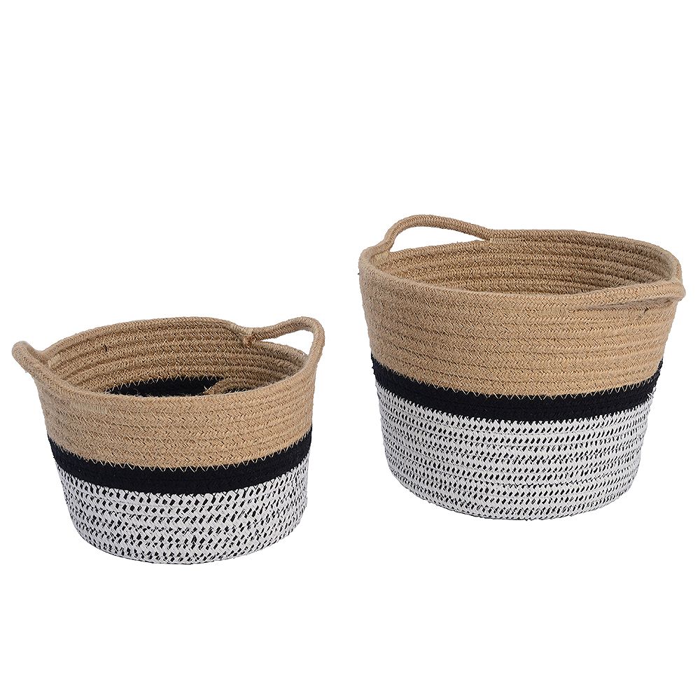 HDG Set of 2 cotton storage baskets The Home Depot Canada