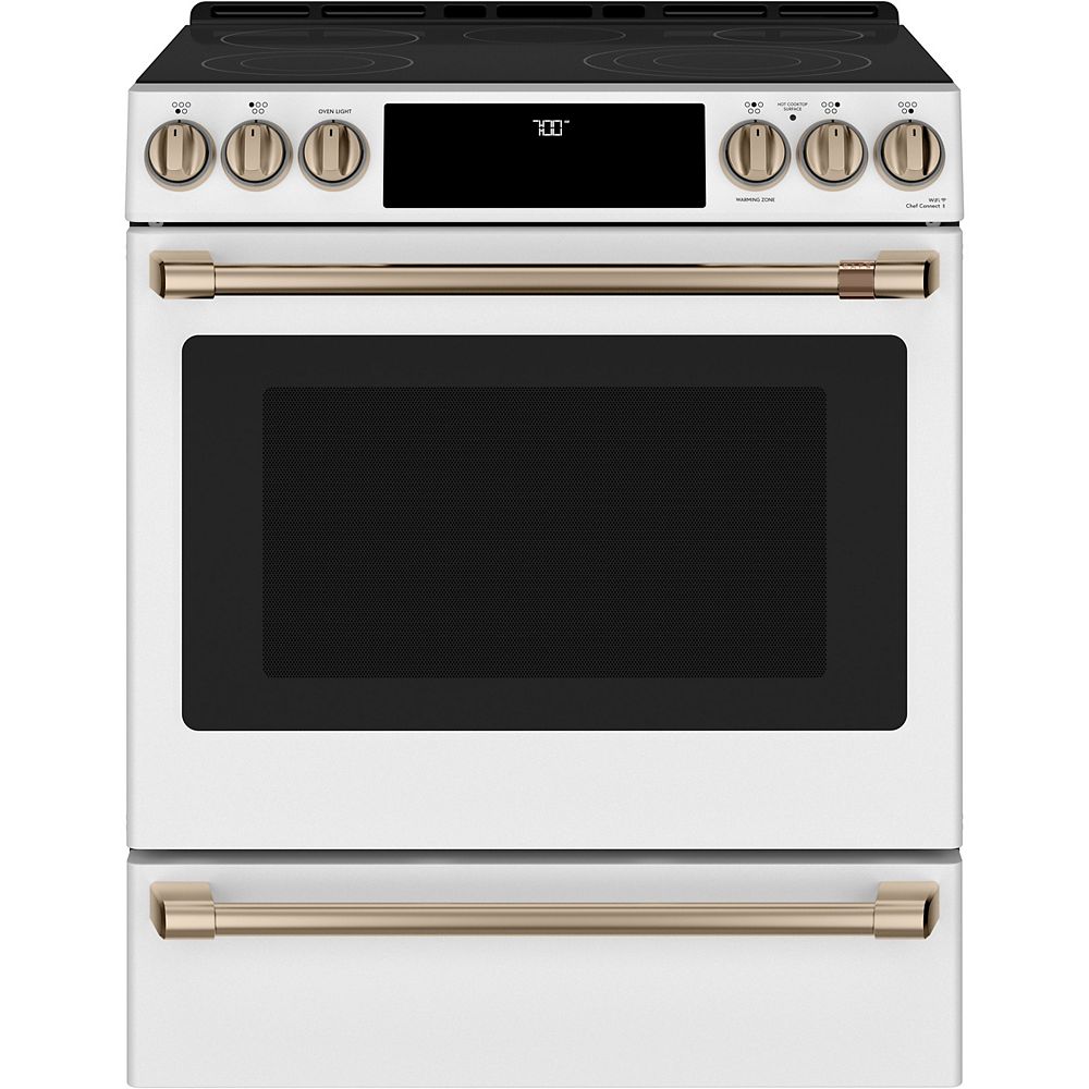 Café 30inch Slidein Convection Range with Warming Drawer in Matte