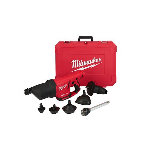 M12 12V Lithium-Ion Cordless Drain Cleaning AIRSNAKE Air Gun w/ Toilet Attachment Accessories  (Tool Only)