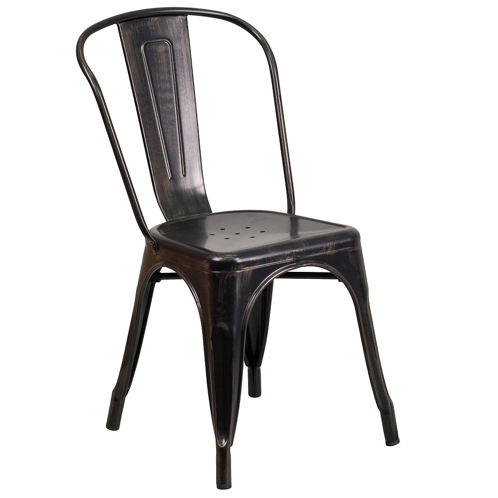 Flash Furniture Black Metal Chair The Home Depot Canada