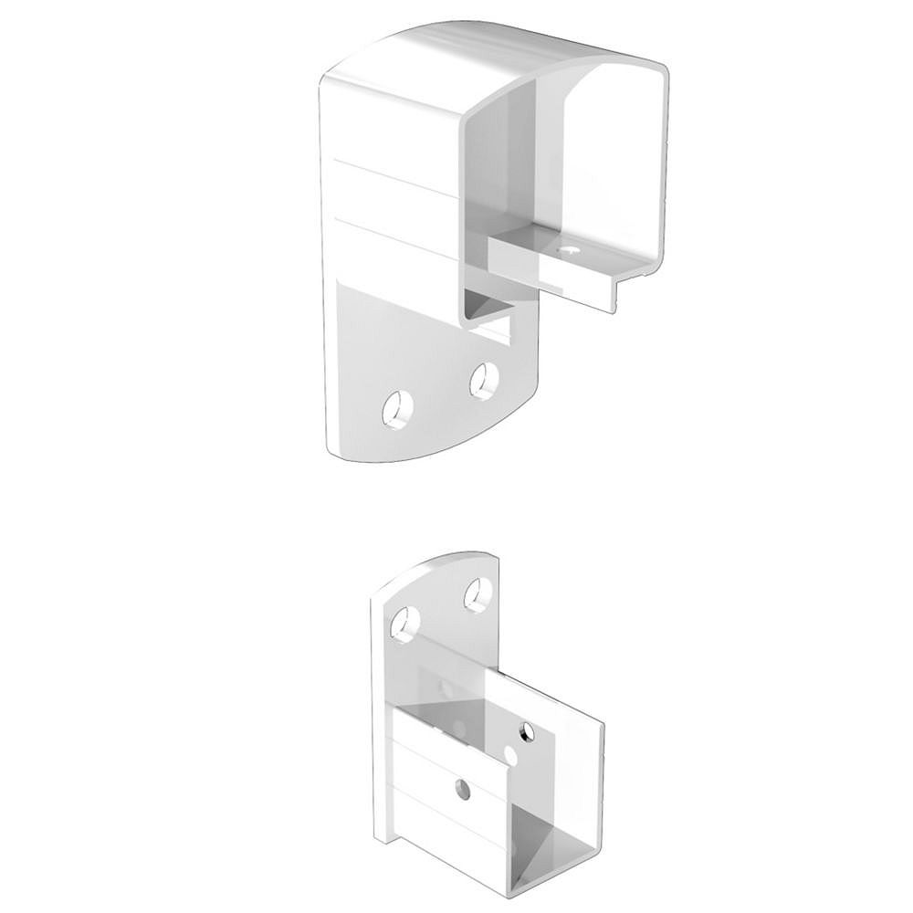 Peak Railblazers Aluminum Deck Railing Wall Mount Bracket in White