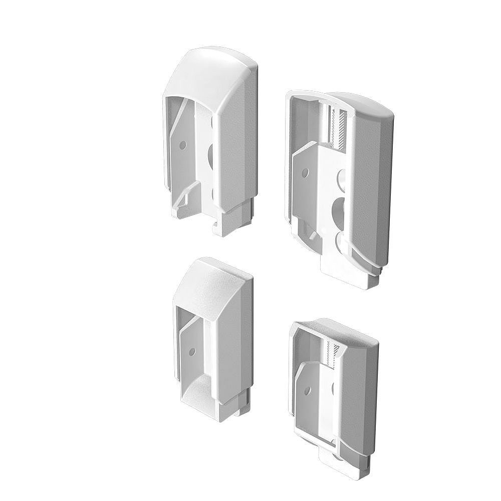 Peak Railblazers Aluminum Deck Railing Stair Bracket Kit in White The