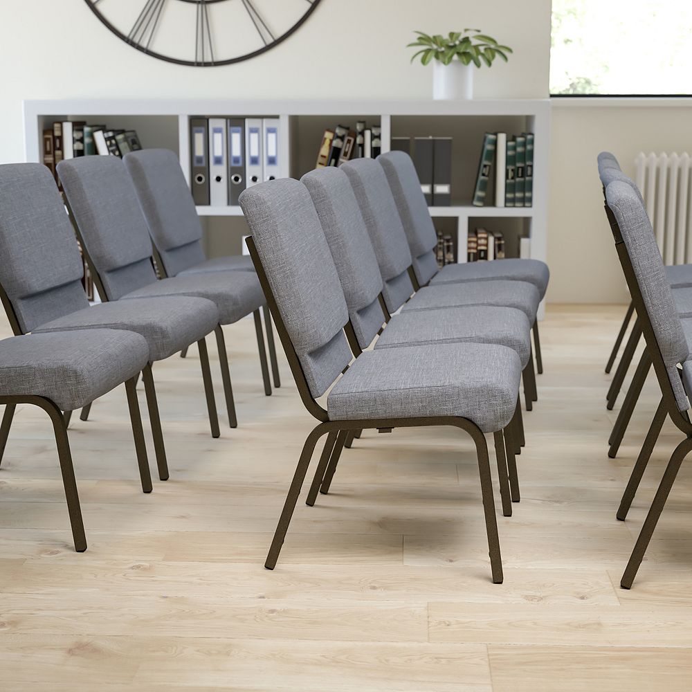 Flash Furniture Gray Fabric Church Chair The Home Depot Canada