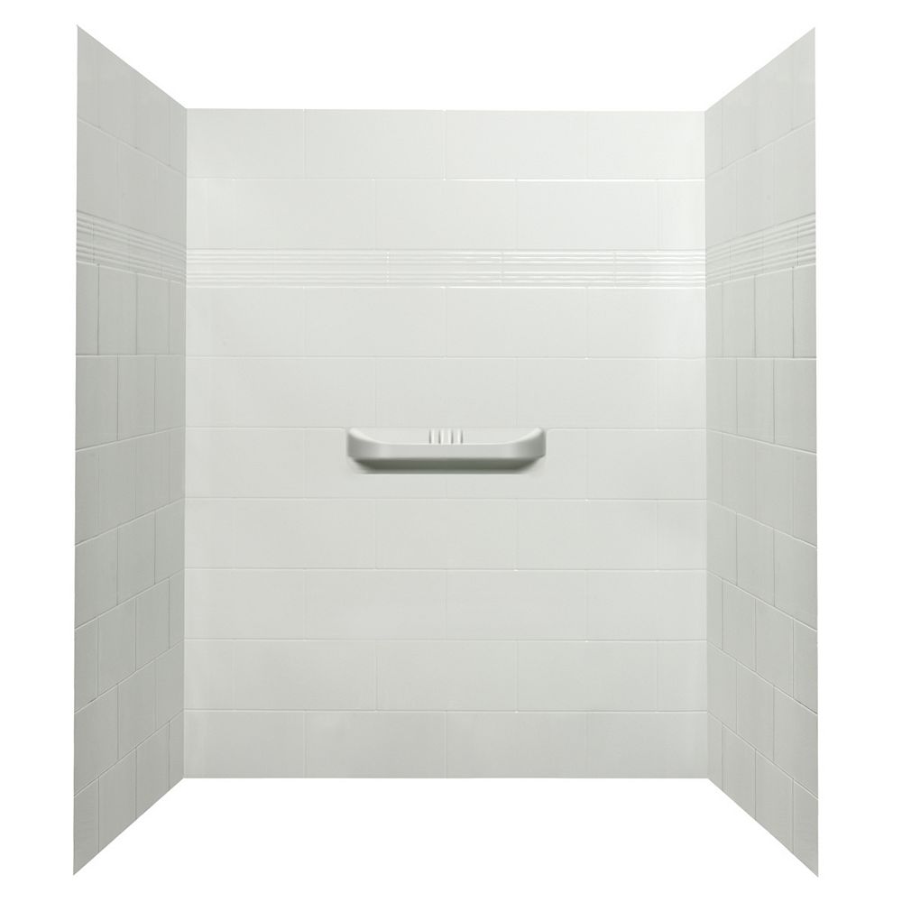 A&E Bath and Shower Sabo 3Piece Acrylic Alcove Shower Wall Kit with
