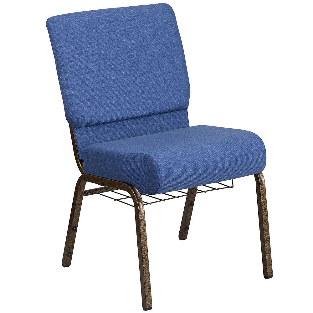 Flash Furniture Blue Fabric Church Chair The Home Depot Canada