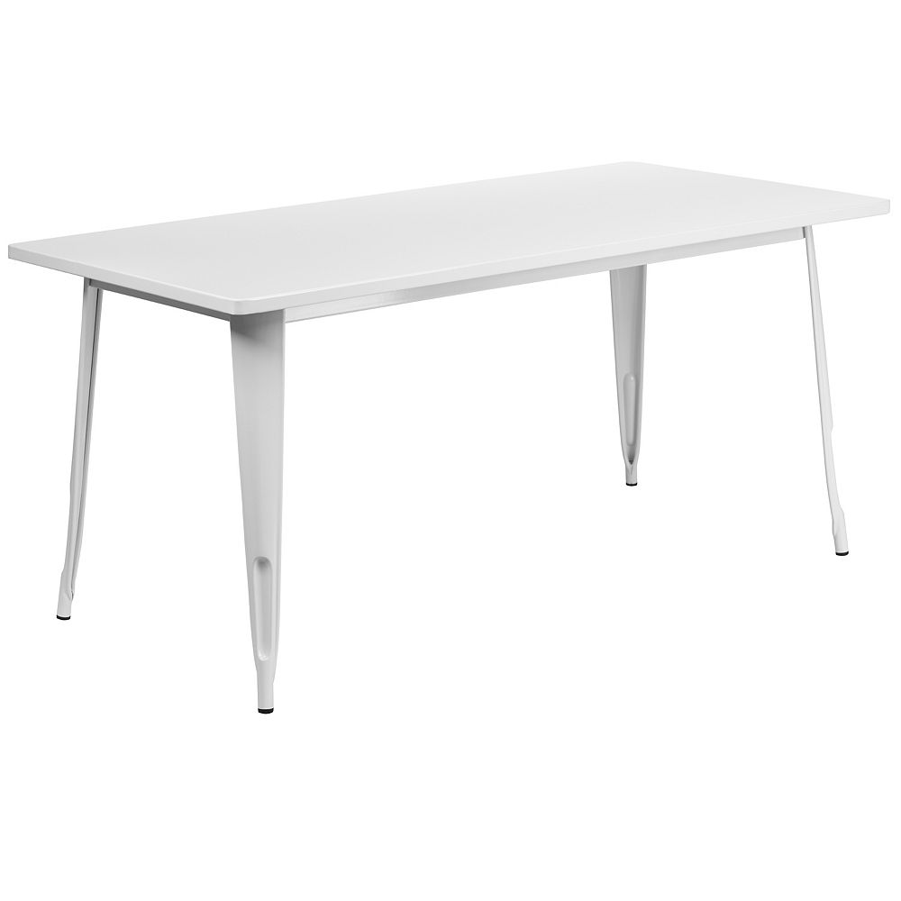 Flash Furniture 31.5x63 White Metal Table The Home Depot Canada
