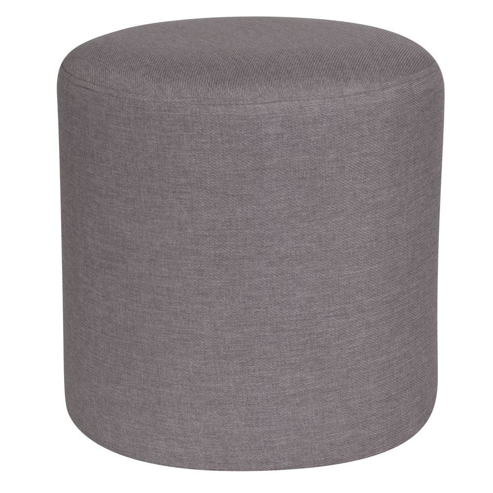 Flash Furniture Lt Gray Fabric Round Pouf | The Home Depot Canada