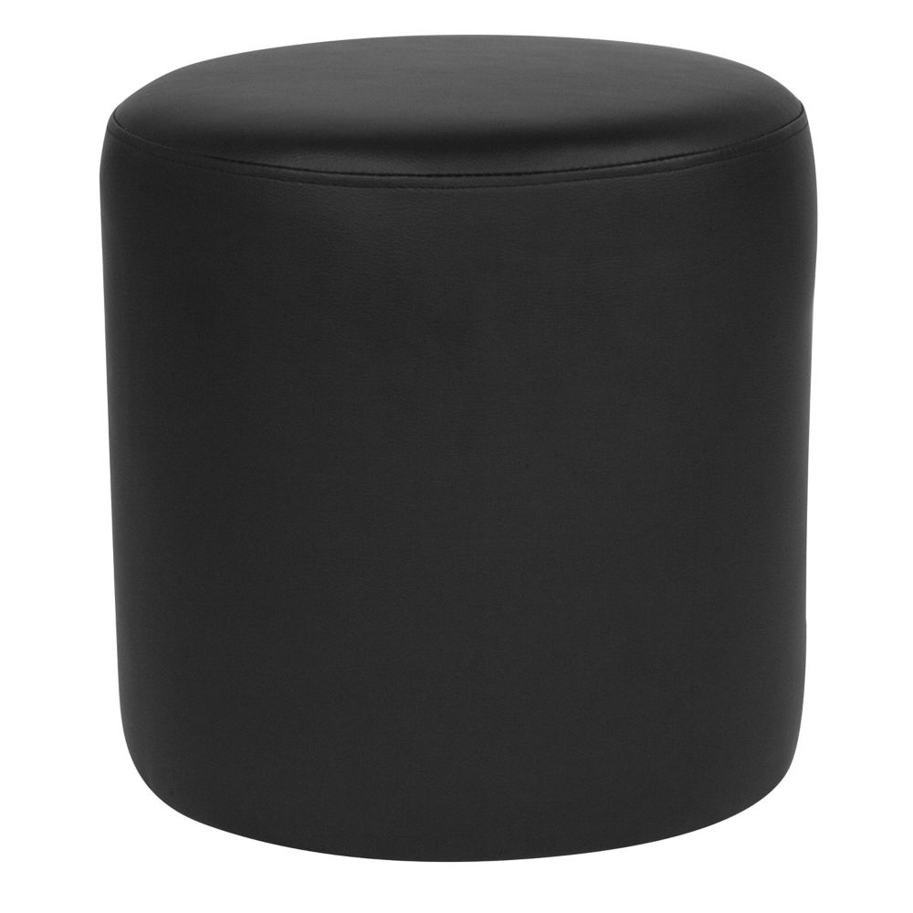 Flash Furniture Black Leather Round Pouf | The Home Depot Canada
