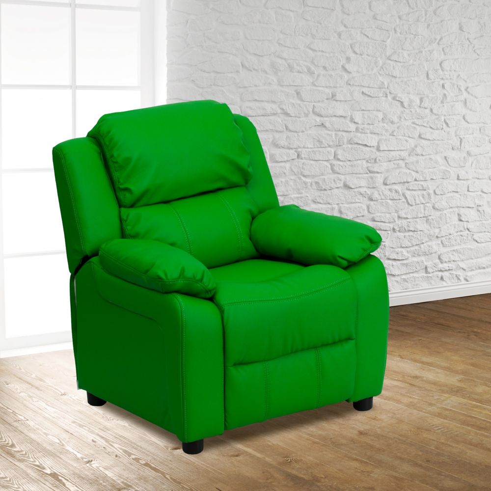 Flash Furniture Green Vinyl Kids Recliner The Home Depot Canada