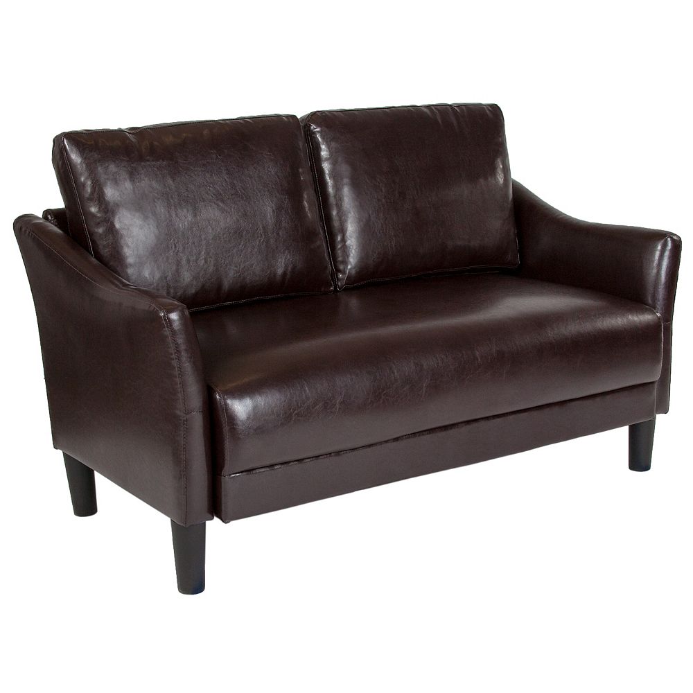 Flash Furniture Brown Leather Loveseat The Home Depot Canada