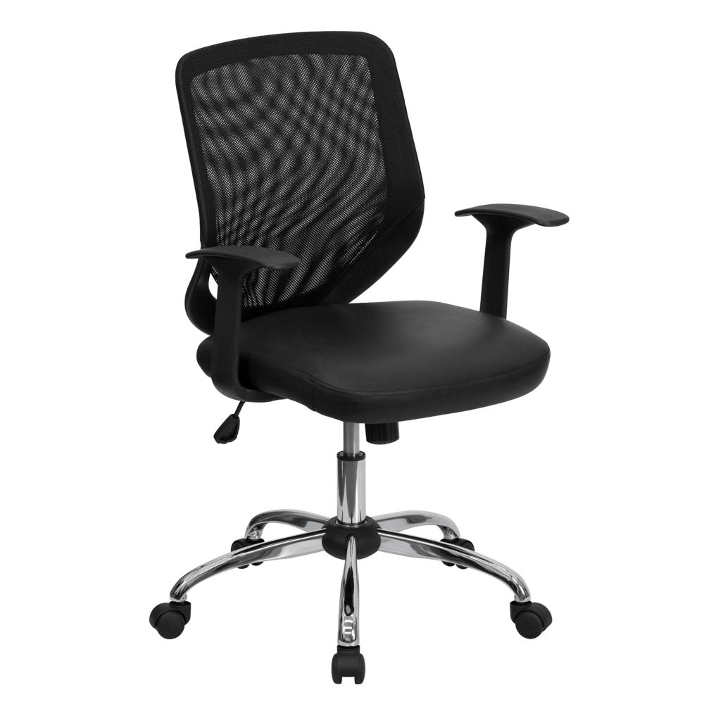 Flash Furniture Mid Back Black Mesh Tapered Back Swivel Task Chair With   P 1001503337 